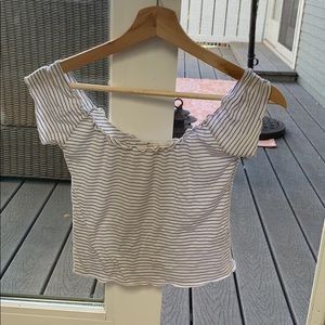Striped off the shoulder top